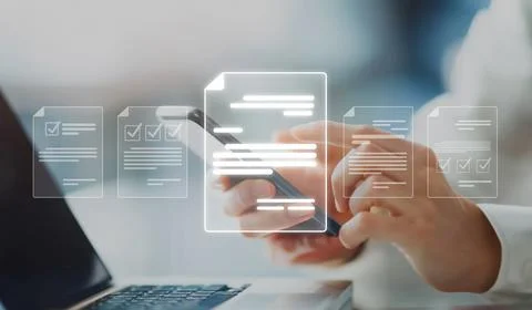 Online Documents Management Streamlining Workflows EIDE 스톡 사진