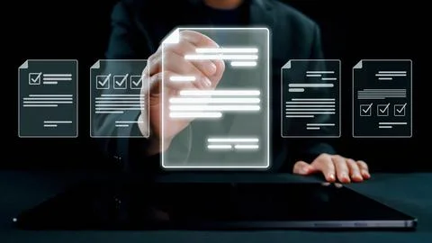 Online Documents Management Streamlining Workflows UUID Foto stock