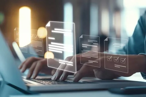 Online Documents Management Streamlining Workflows EIDE Stock Photos