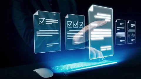 Online Documents Management Streamlining Workflows UUID Foto stock