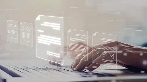 Online Documents Management Streamlining Workflows EIDE Stock Photos