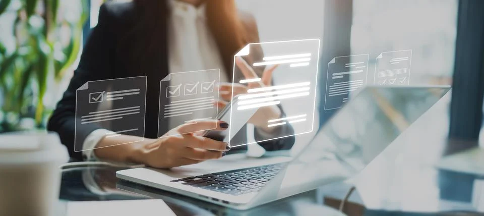 Online Documents Management Streamlining Workflows EIDE 스톡 사진