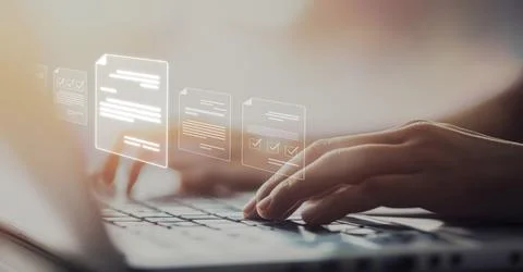 Online Documents Management Streamlining Workflows EIDE 스톡 사진