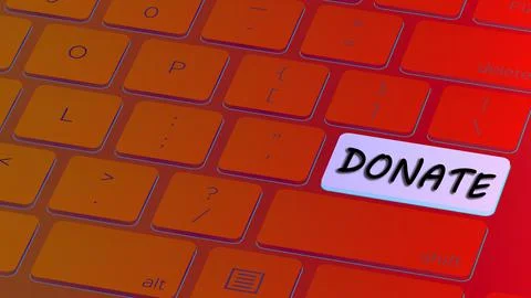 Online donate key on keyboard,Donate Button on Keyboard in Red Color Stock Photos