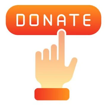 Online donation flat icon. Donate button color icons in trendy flat style. Help Stock Illustration