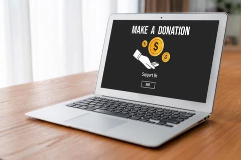 Online donation platform offer modish money sending system Foto stock
