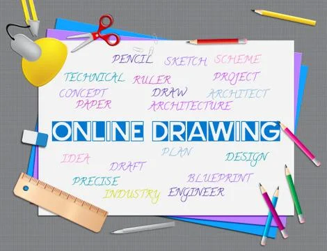 Online Drawing Indicating Web Site And Creative Иллюстрация