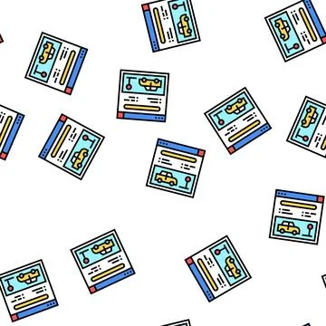 Online driving school lesson vector seamless pattern Stock-Illustration