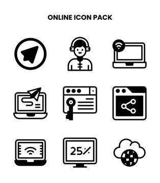 Online DuoTone Icons Pack イラスト素材