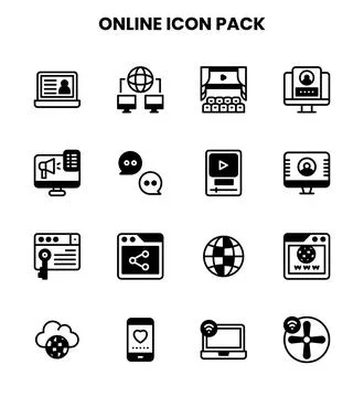 Online DuoTone Vector Icons Pack Illustrazione stock