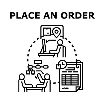 Online e commerce placing order process vector concept 库存插图