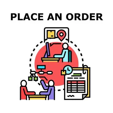 Online e commerce placing order process vector concept Stock-Illustration
