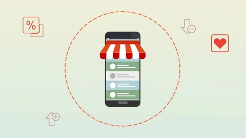 Online e-commerce Store - Integrated Solutions - Animated Illustration Stock Footage 324526342