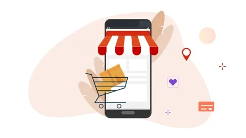Online e-commerce Store - Integrated Solutions - Animated Illustration Stock Footage 324526345
