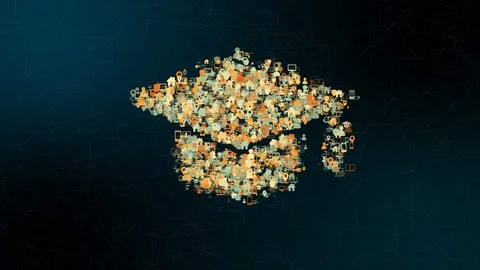 Online e-learning distance education training remote schooling from home  Stock Footage 128996747