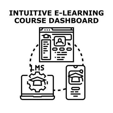 Online e learning platform dashboard for digital education Illustrazione stock