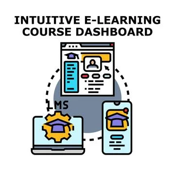 Online e learning platform dashboard for digital education 스톡 일러스트