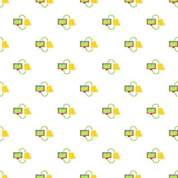 Online earnings pattern, cartoon style Illustrazione stock