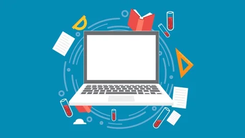 Online edu or e-learning school video animation Stock Footage 127241401