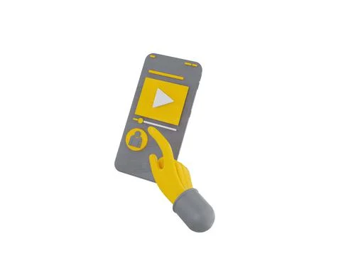 Online education 3d icons. e-book, online lecture, curriculum, gray - yellow Stock Illustration