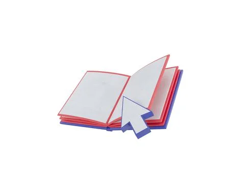 Online education 3d icons. e-book, online lecture, curriculum, blue-pink laptop Stock Illustration