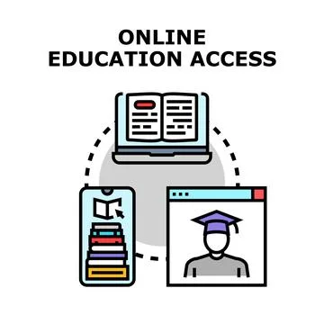 Online education access concept providing remote learning Stock Illustration