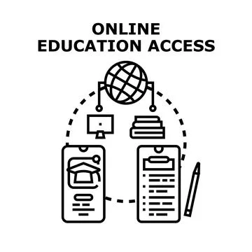 Online education access concept remote learning system Stock Illustration