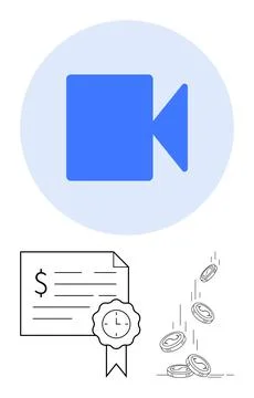 Online Education Achieving Certifications and Financial Gain Through Virtua.. Stock Illustration