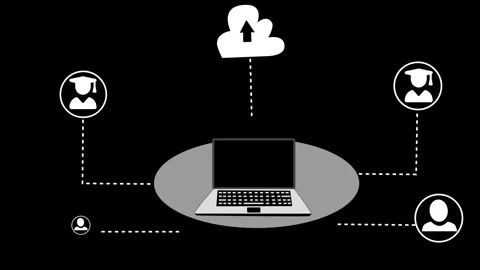 Online education and cloud storage concept animation Видео 325243825