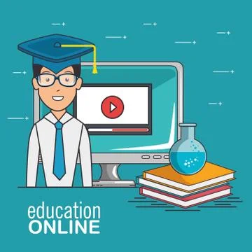Online education and e-learning concept イラスト素材