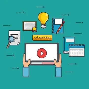 Online education and e-learning concept Stock Illustration