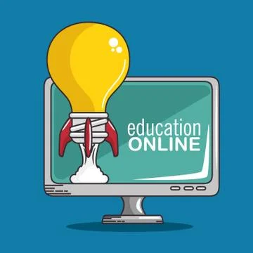 Online education and e-learning concept Illustrazione stock