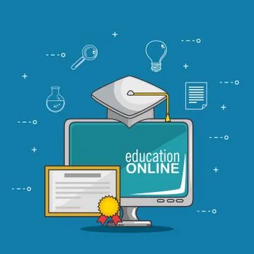 Online education and e-learning concept Stock Illustration