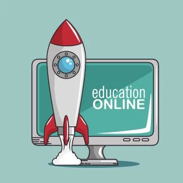 Online education and e-learning concept Stock Illustration
