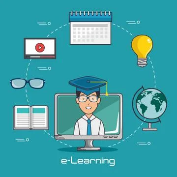 Online education and e-learning concept イラスト素材