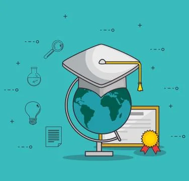 Online education and e-learning concept Illustrazione stock