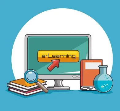 Online education and e-learning concept Stock Illustration