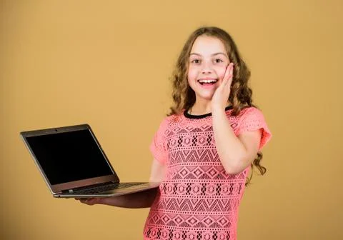 Online education and e learning. child development in digital age. Using social Stock Photos