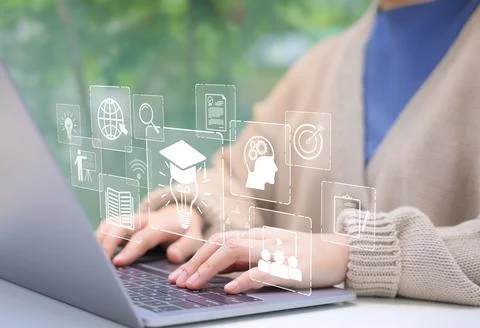 Online Education and E-Learning Concept. Stock Photos
