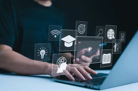 Online Education and E-Learning Concept. Stock Photos