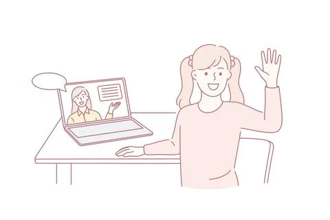 Online education and elearning concept Ilustração Stock