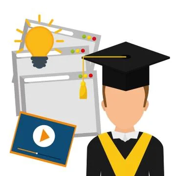 Online education and eLearning Illustration