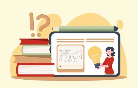 Online education and learning concept. Vector illustration Stock Illustration