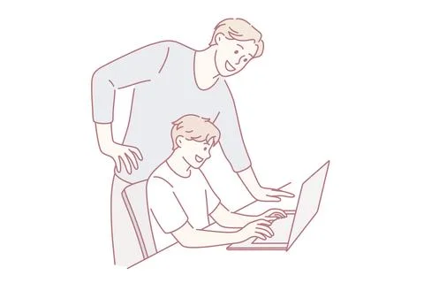 Online education and learning concept. Stock Illustration