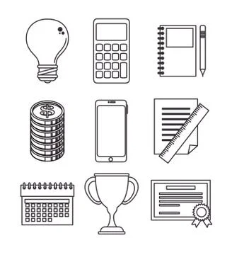 Online education and learning web set Stockillustratie