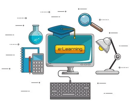 Online education and learning web set イラスト素材