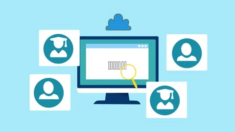 Online education and virtual learning animation Vidéo 325244945