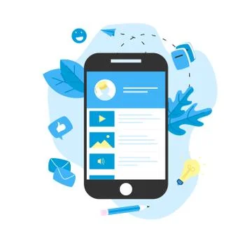 Online education app. E-learning concept Illustrazione stock