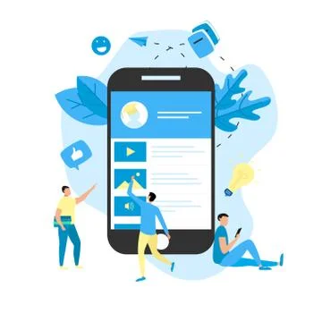 Online education app. E-learning concept Illustrazione stock