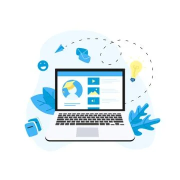 Online education app. E-learning concept Stock Illustration